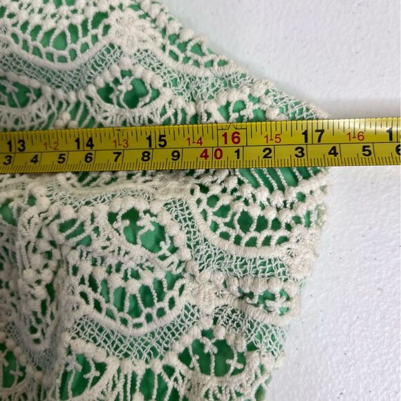Southern Tide Sawyer Lace Sheath Dress Starboard Green Cream Sleeveless Women 4 - Picture 11 of 15